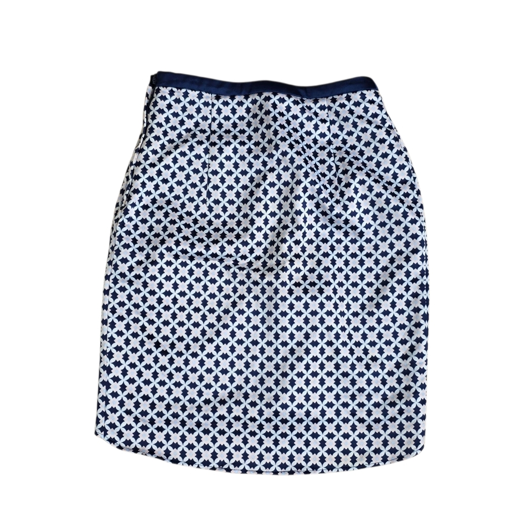H&M Geometric Print Silky Pencil Skirt Size 2 EUC